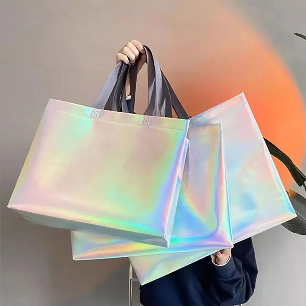 Event Party Shop - 10/20PCS Reusable Laser Holographic Tote Bags