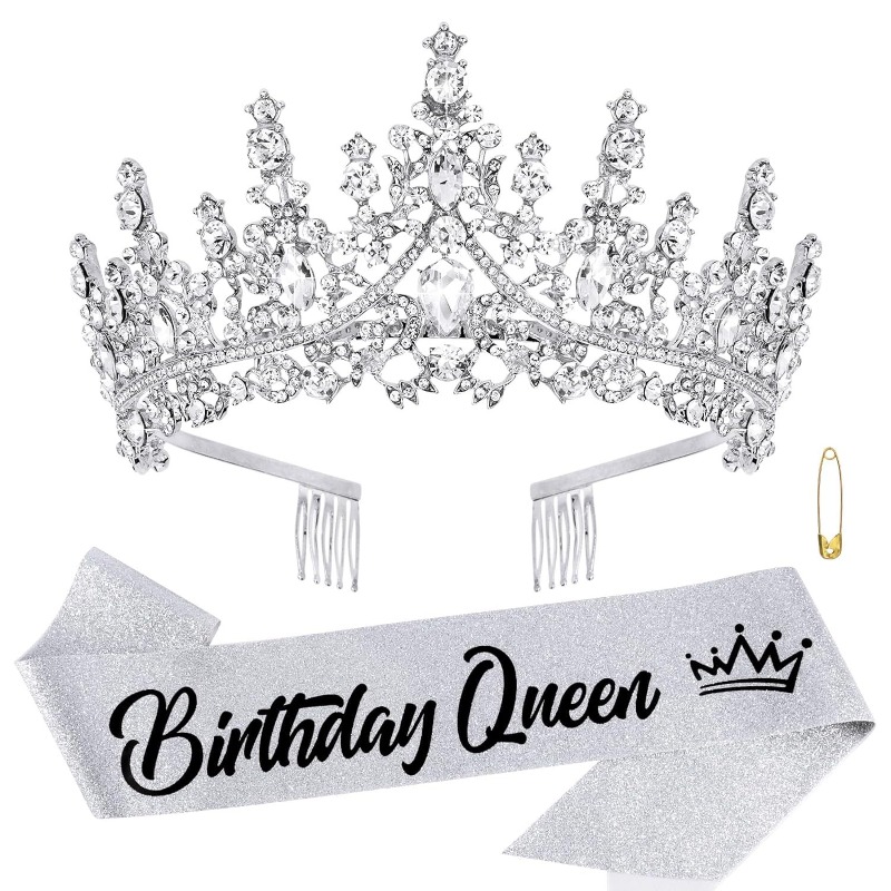 Birthday Sash Glitter - Birthday Party Decor Prop Crown Glitter