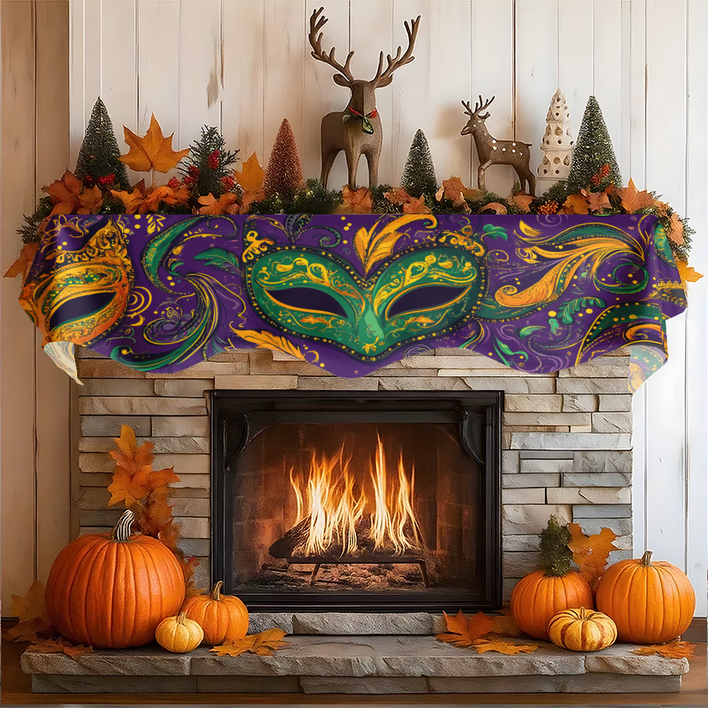 Party Banner Gold - 1Pc Carnival Mask Fireplace Scarf Purple