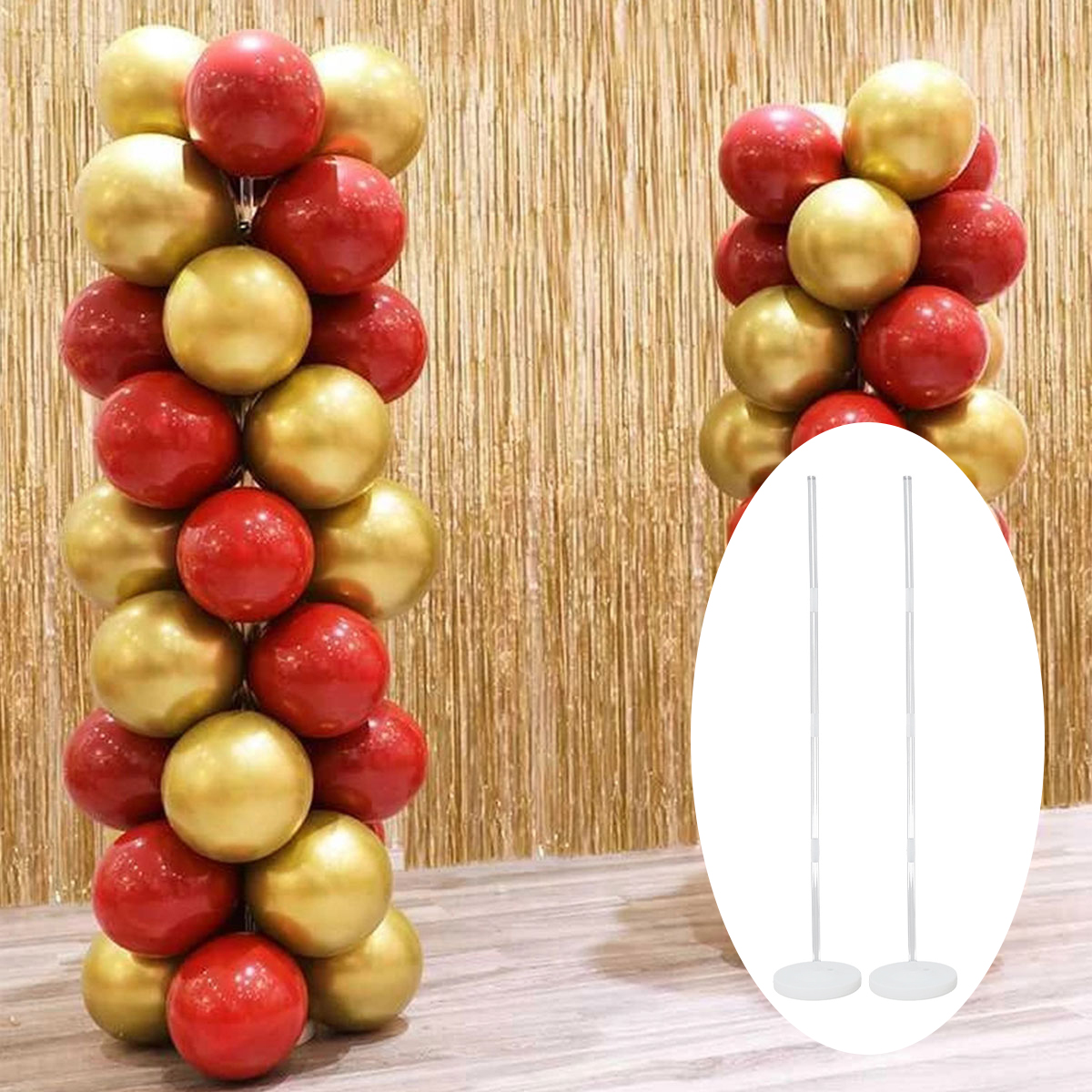 Balloon Arch Kit - 2Sets Balloon Column Stand Kits 8.4ft