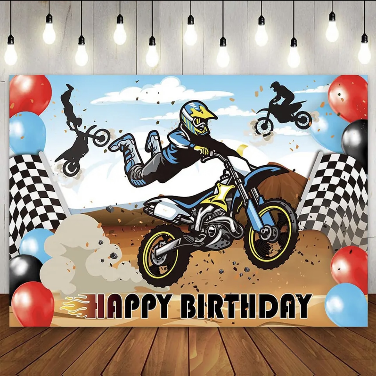 Dessert Table Backdrop - Motocross Racing Theme Backdrop Motorcycle Dirt