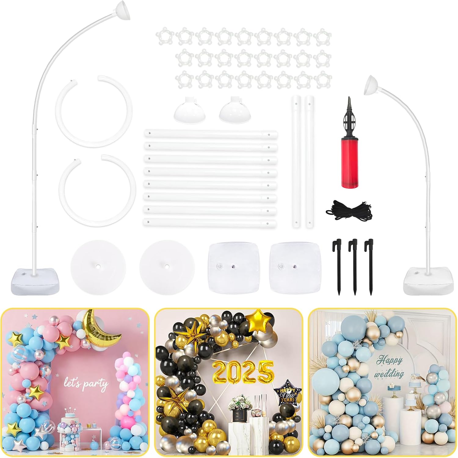 Balloon Arch Kit - 8FT & 6FT Balloon Arch Stand,