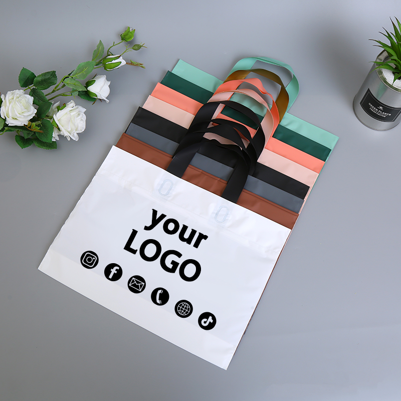 Event Party Shop - Customized logo frosted shopping bag plastic