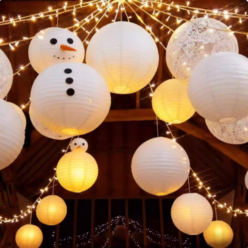 Event Party Shop - White Chinese Paper Lantern Christmas Wedding