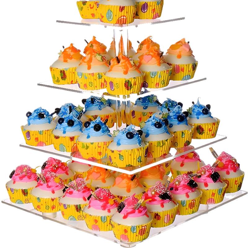 3/4/5 Tier Acrylic Wedding Cak - Cupcake Stand Tier บทวิจารณ์และราคา