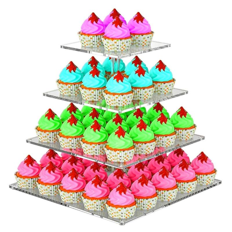 3/4/5 Tier Acrylic Wedding Cak - Cupcake Stand Tier บทวิจารณ์และราคา