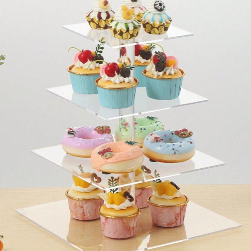 3/4/5 Tier Acrylic Wedding Cak - Cupcake Stand Tier บทวิจารณ์และราคา