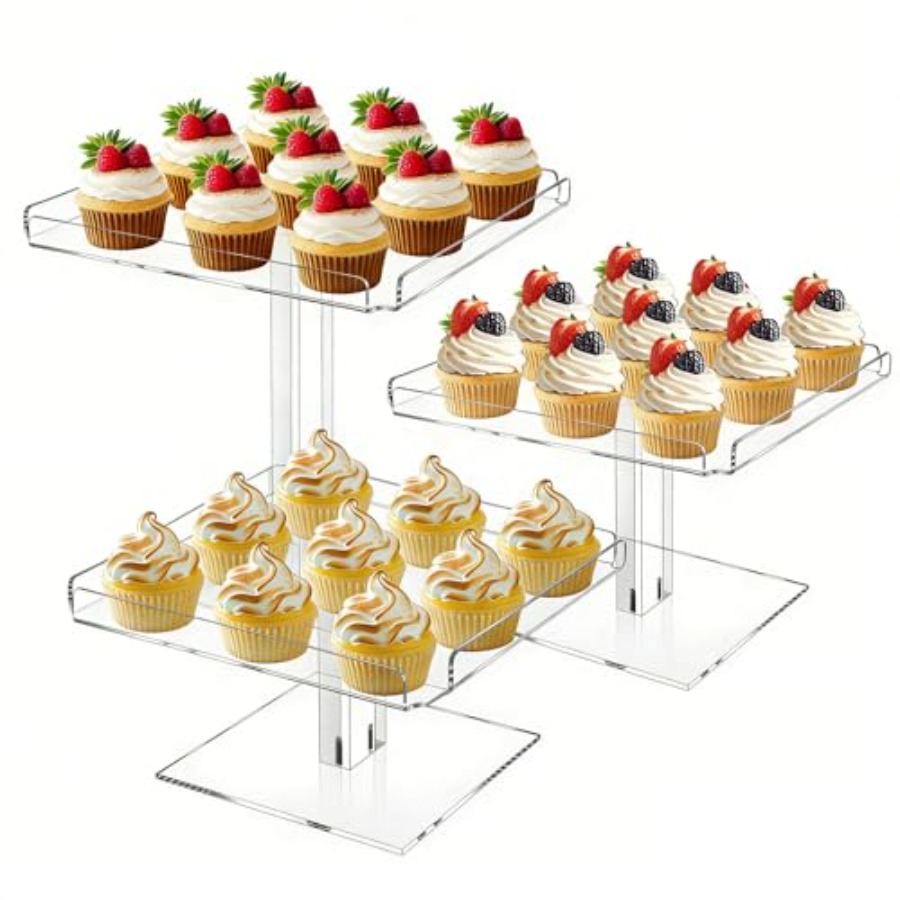 3 Tiered Serving Tray Set for  - Cupcake Stand Tier บทวิจารณ์และราคา