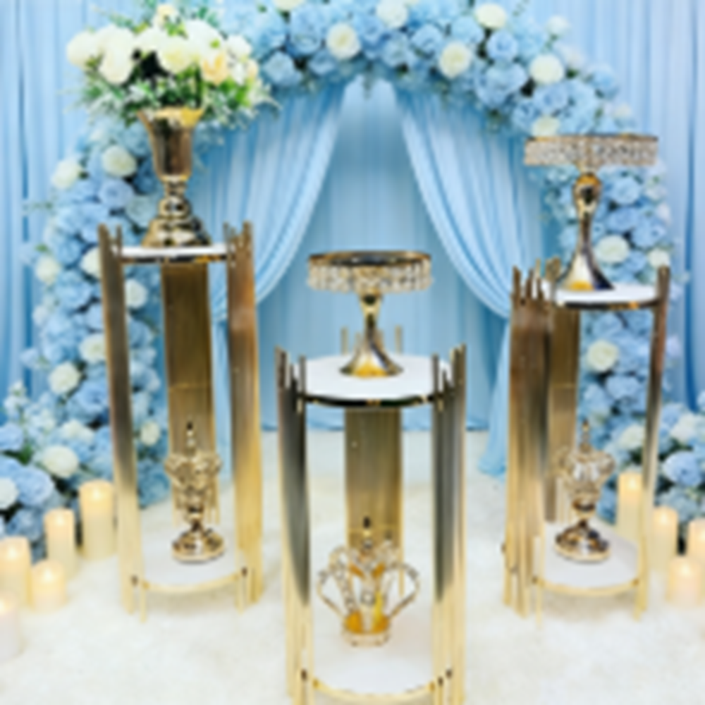 decoration gold metal walkway  - Dessert Table Backdrop บทวิจารณ์และราคา
