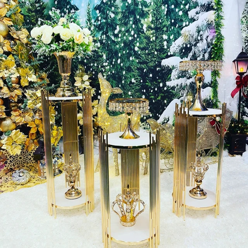 decoration gold metal walkway  - Dessert Table Backdrop บทวิจารณ์และราคา