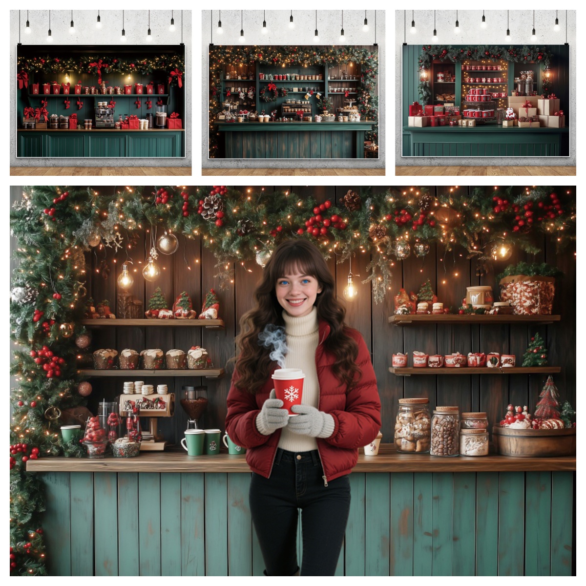 Christmas Photography Backdrop - Dessert Table Backdrop บทวิจารณ์และราคา