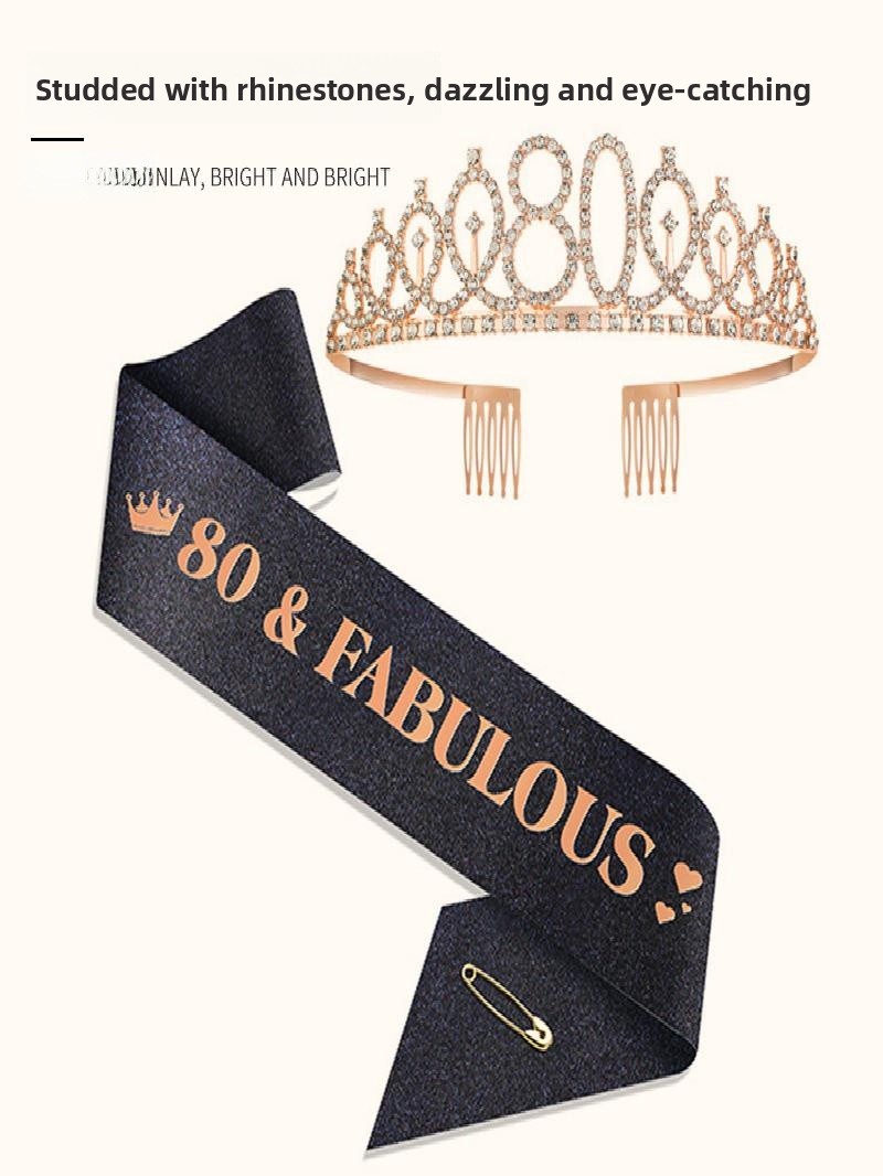 Champagne Gold Sparkle Crown S - Birthday Sash Glitter บทวิจารณ์และราคา