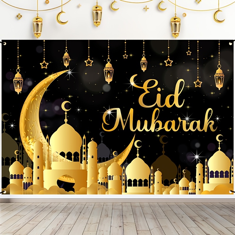 VIKAMA Eid Al Fitr Happy Backg - Party Banner Gold บทวิจารณ์และราคา