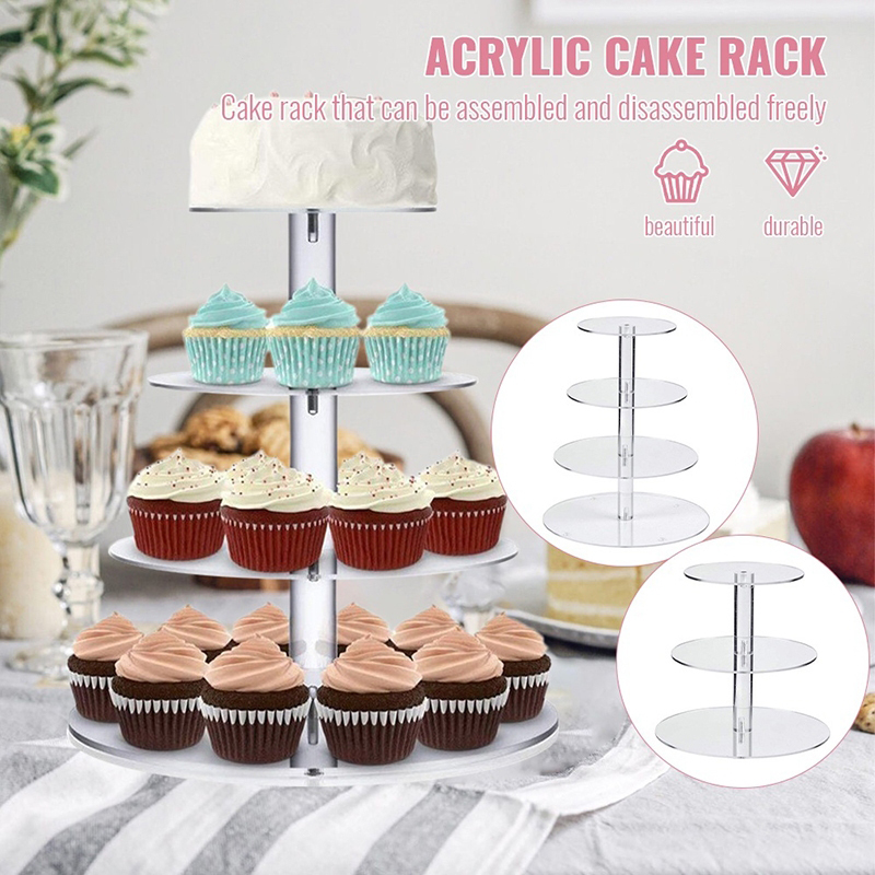 1 Pc 3/4/5 Tier Acrylic Round  - Cupcake Stand Tier บทวิจารณ์และราคา