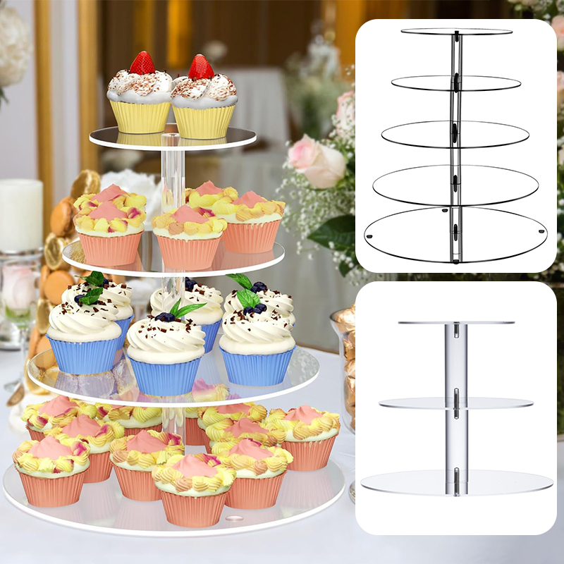 1 Pc 3/4/5 Tier Acrylic Round  - Cupcake Stand Tier บทวิจารณ์และราคา