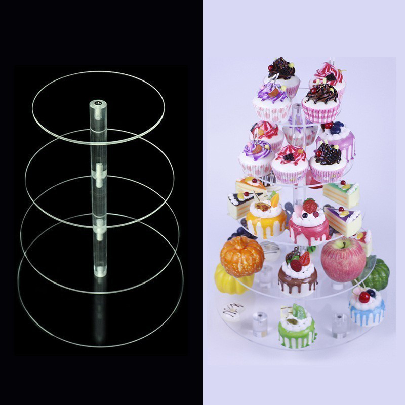 1 Pc 3/4/5 Tier Acrylic Round  - Cupcake Stand Tier บทวิจารณ์และราคา