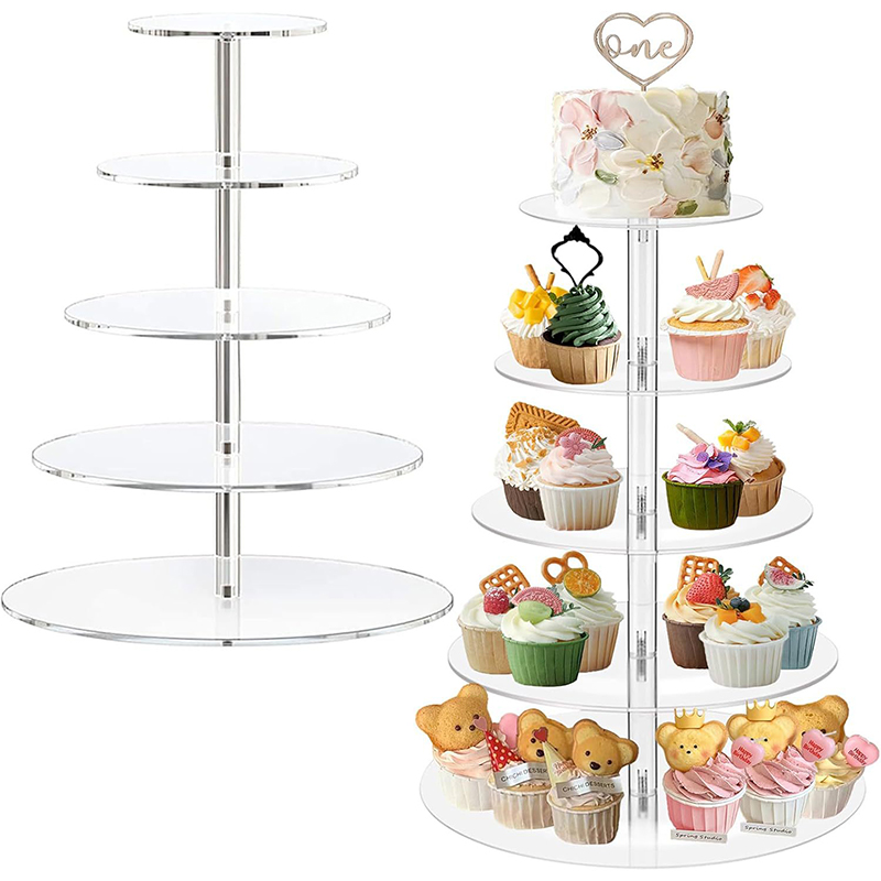 1 Pc 3/4/5 Tier Acrylic Round  - Cupcake Stand Tier บทวิจารณ์และราคา