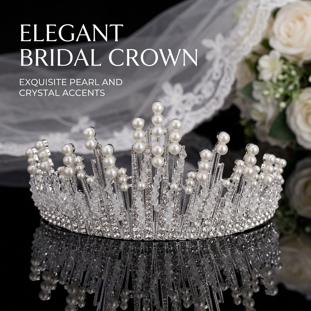 Bridal Pearl Crown Headpiece E - Event & Party Supply บทวิจารณ์และราคา