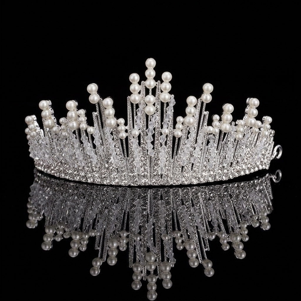 Bridal Pearl Crown Headpiece E - Event & Party Supply บทวิจารณ์และราคา