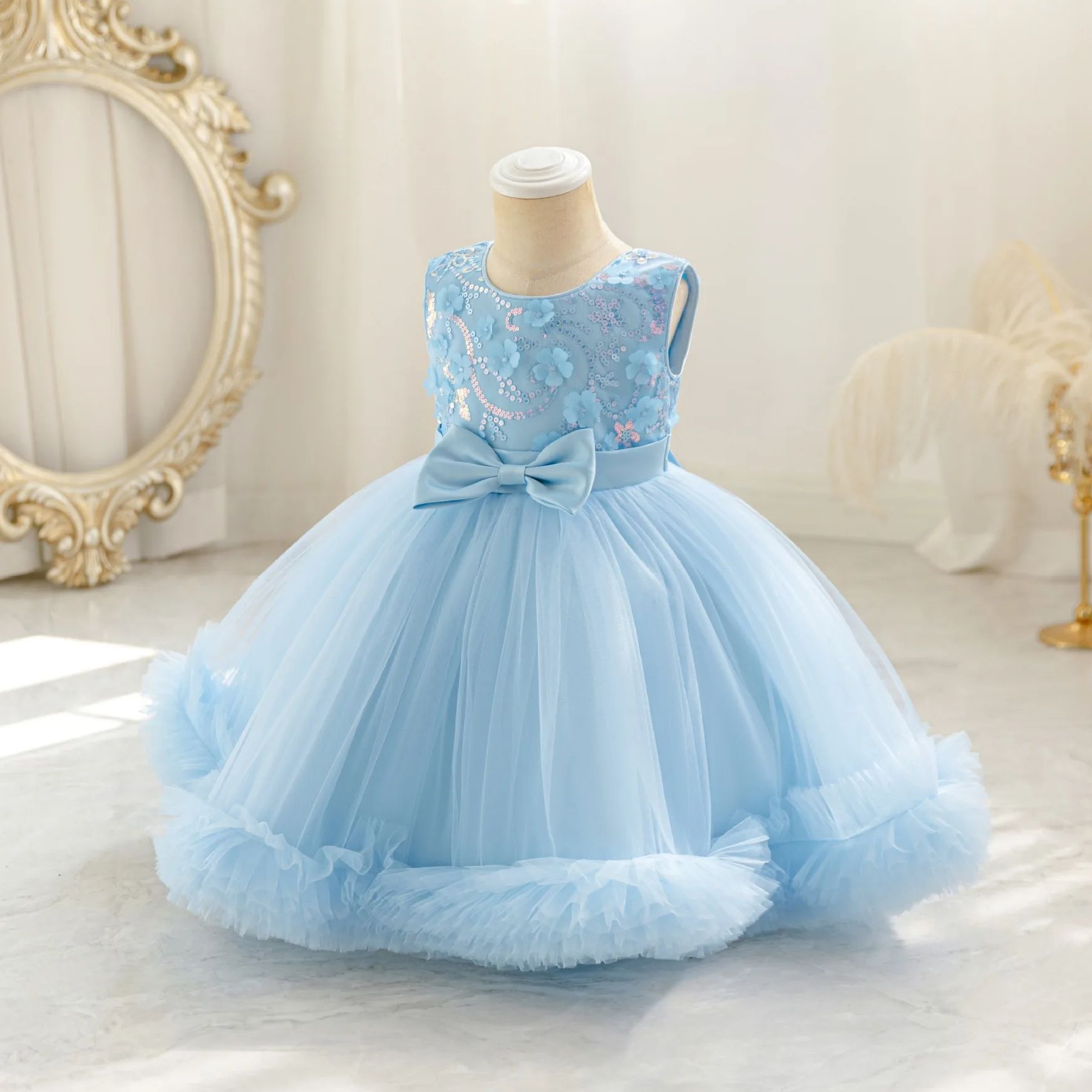 HETISO Tulle Puffy Flower Girl - Glitter Tablecloth บทวิจารณ์และราคา