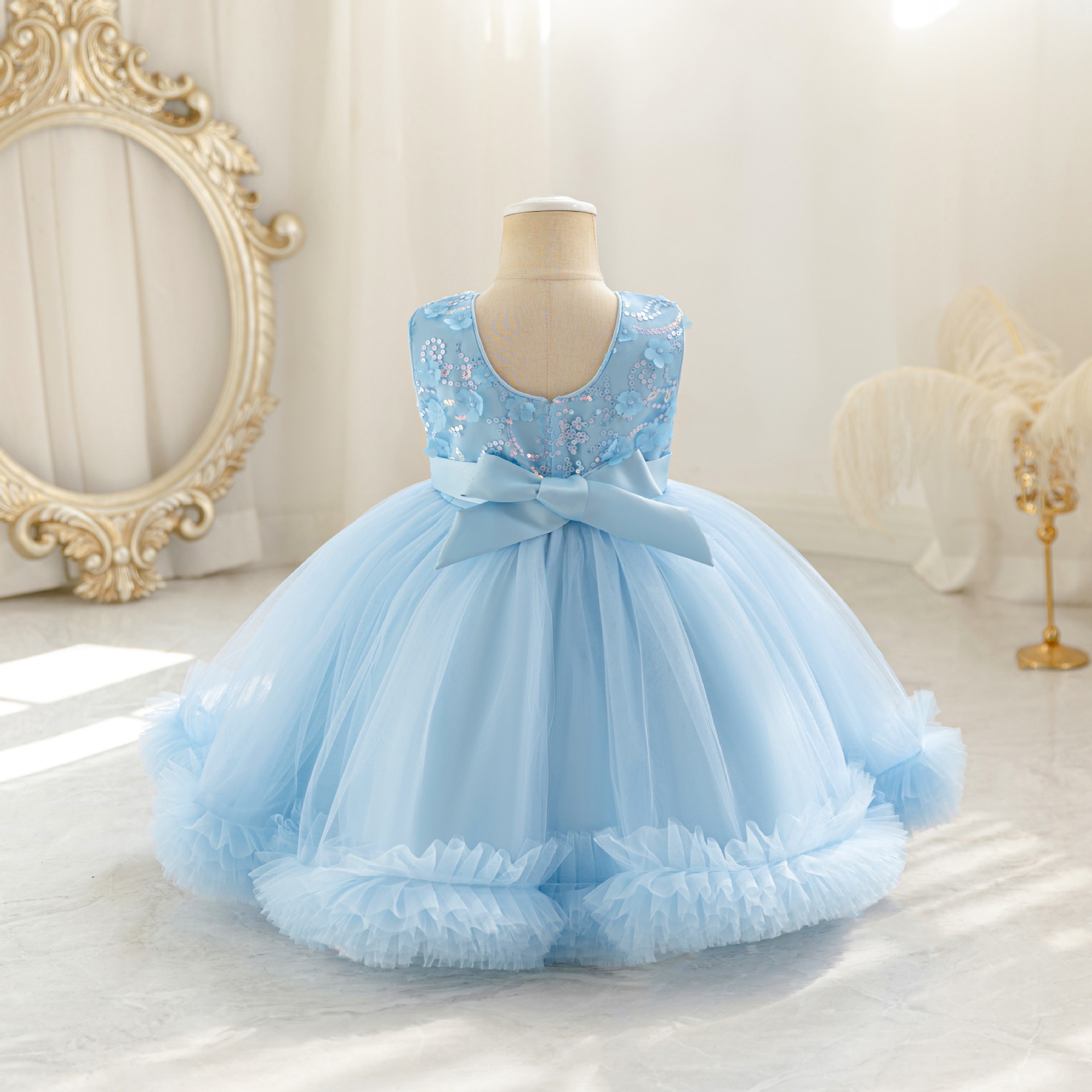 HETISO Tulle Puffy Flower Girl - Glitter Tablecloth บทวิจารณ์และราคา