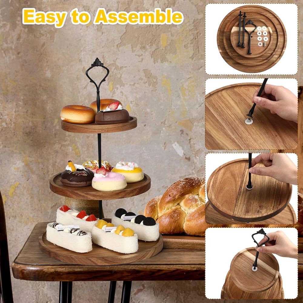 3 Set 3 Tier Wood Cupcake Stan - Cupcake Stand Tier บทวิจารณ์และราคา