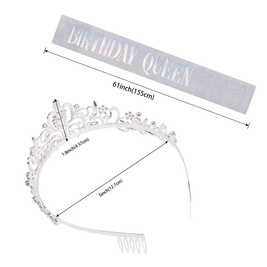 2pcs/Set Bling Rhinestone Crys - Birthday Sash Glitter บทวิจารณ์และราคา