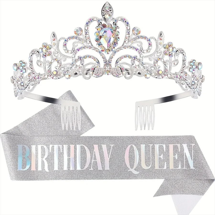 2pcs/Set Bling Rhinestone Crys - Birthday Sash Glitter บทวิจารณ์และราคา