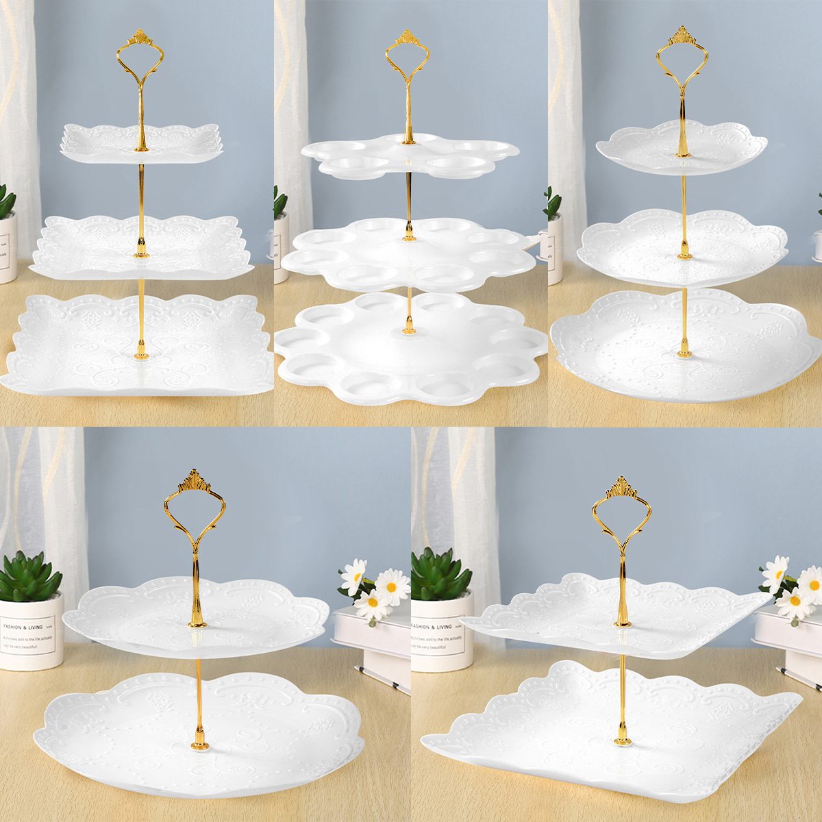 Detachable Cake Stand European - Cupcake Stand Tier บทวิจารณ์และราคา