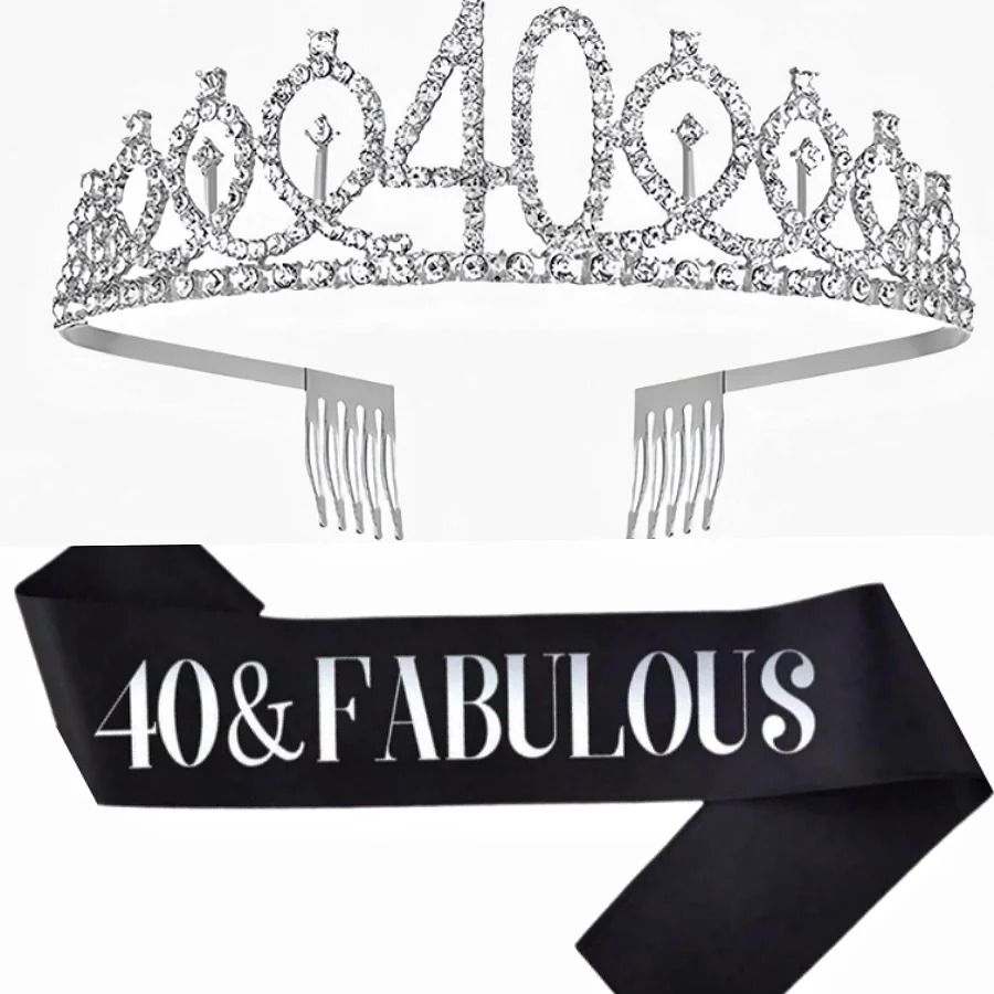 Glitter Silvery Birthday Tiara - Birthday Sash Glitter บทวิจารณ์และราคา