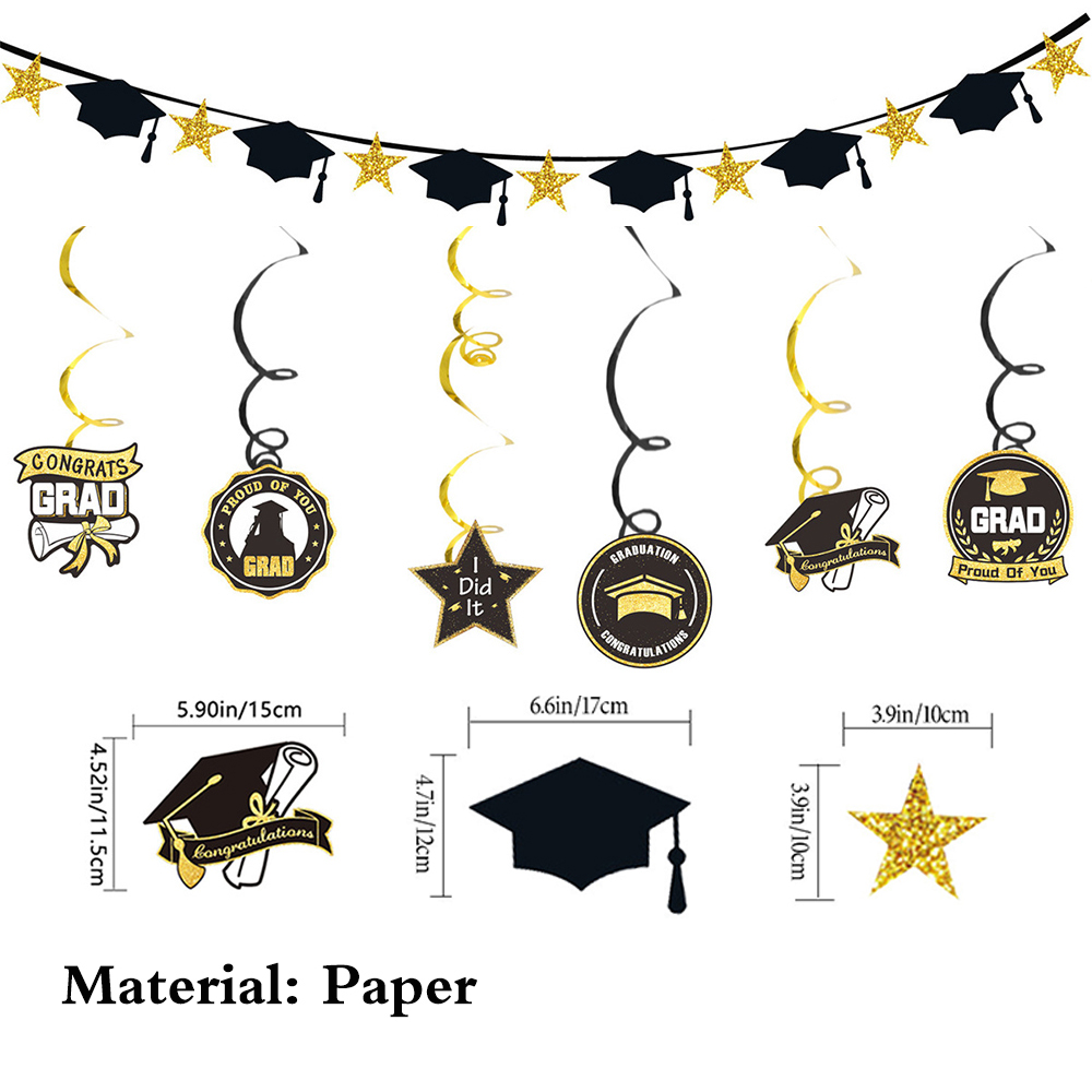 Graduation Party Decoration Se - Party Banner Gold บทวิจารณ์และราคา