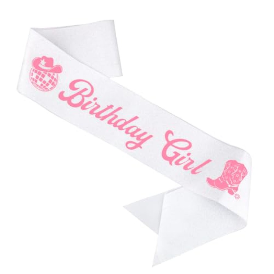 Birthday Girl Sash Pink Disco  - Birthday Sash Glitter บทวิจารณ์และราคา