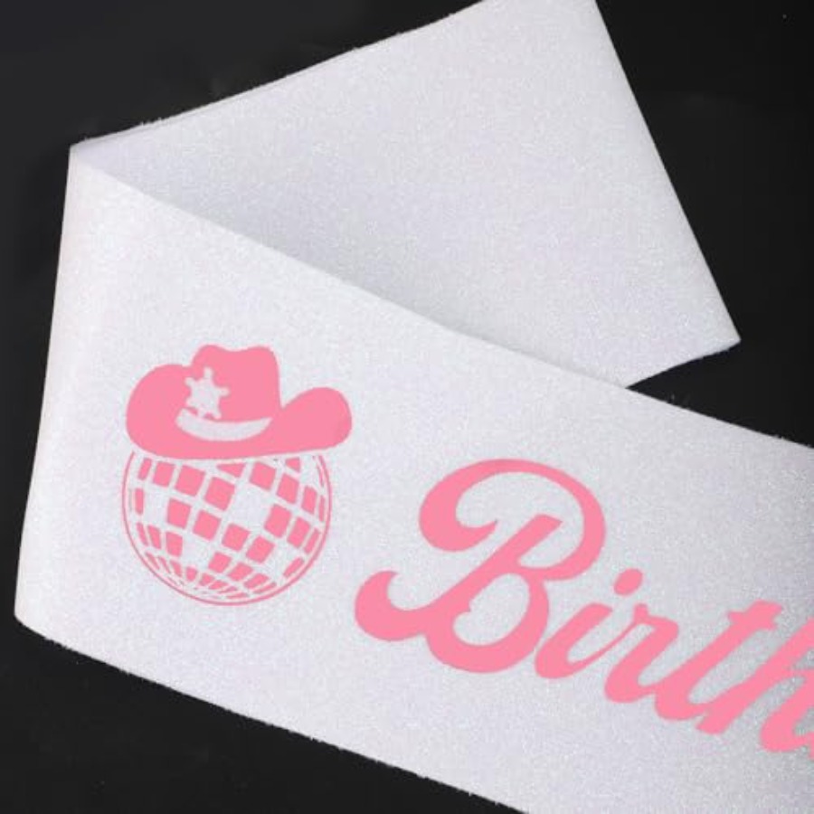Birthday Girl Sash Pink Disco  - Birthday Sash Glitter บทวิจารณ์และราคา