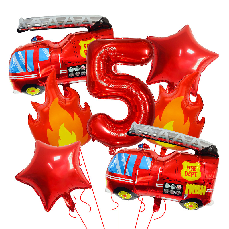 7PCS Fire Truck Themed Flame N - Balloon Arch Kit บทวิจารณ์และราคา