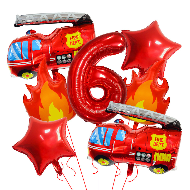 7PCS Fire Truck Themed Flame N - Balloon Arch Kit บทวิจารณ์และราคา