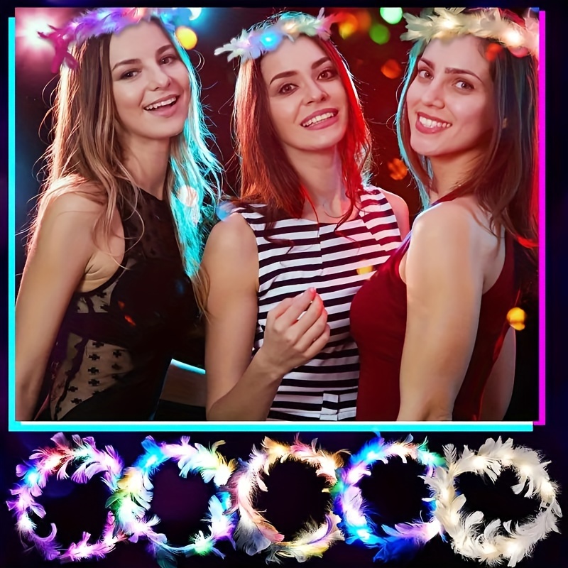 10pcs LED Feather Wreath Crown - Cotton Candy Cone บทวิจารณ์และราคา