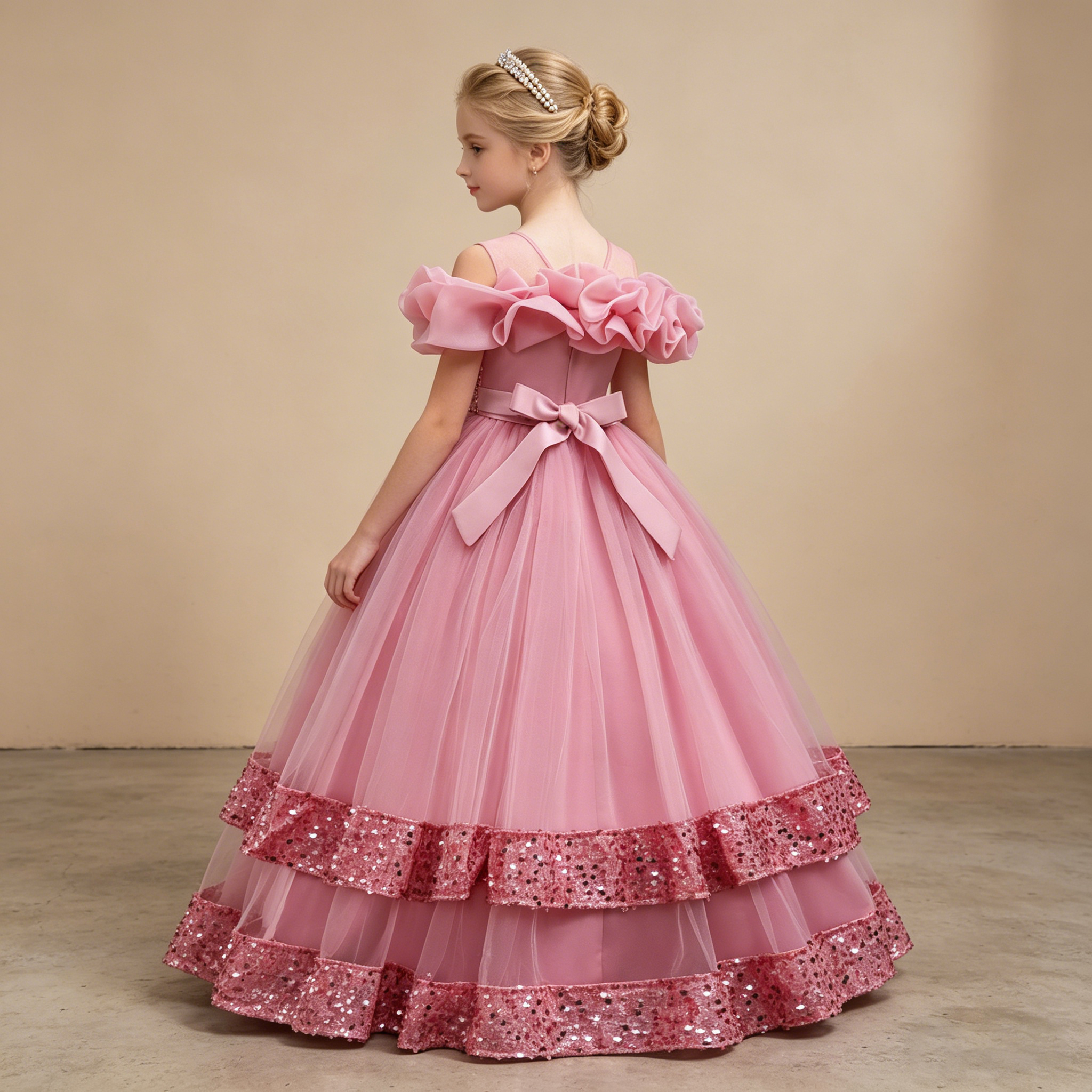Girls Princess Off Shoulder Ru - Glitter Tablecloth บทวิจารณ์และราคา