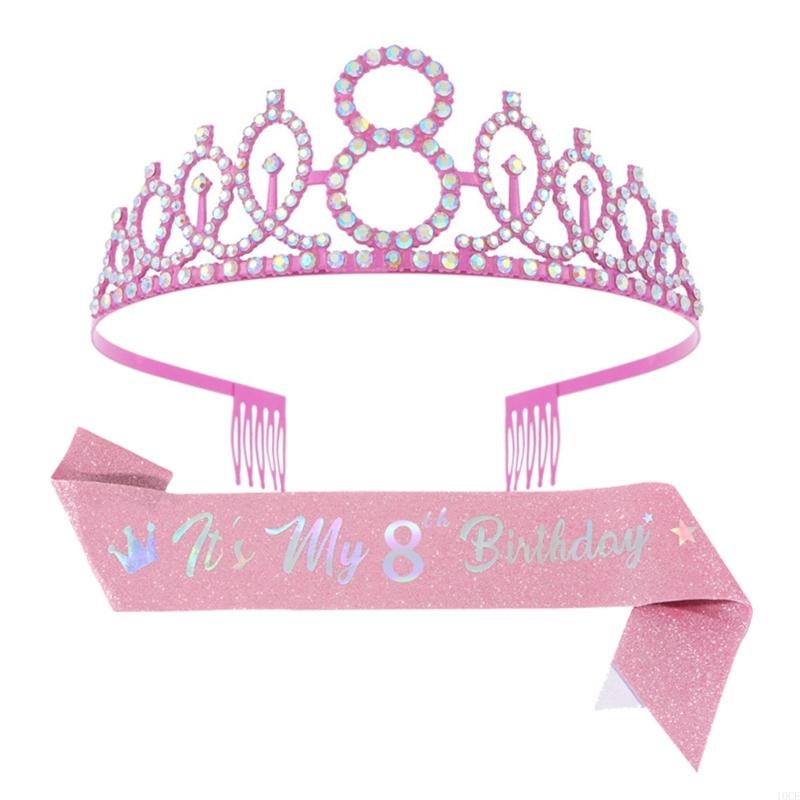 Glittering Pink Birthday Tiara - Birthday Sash Glitter บทวิจารณ์และราคา