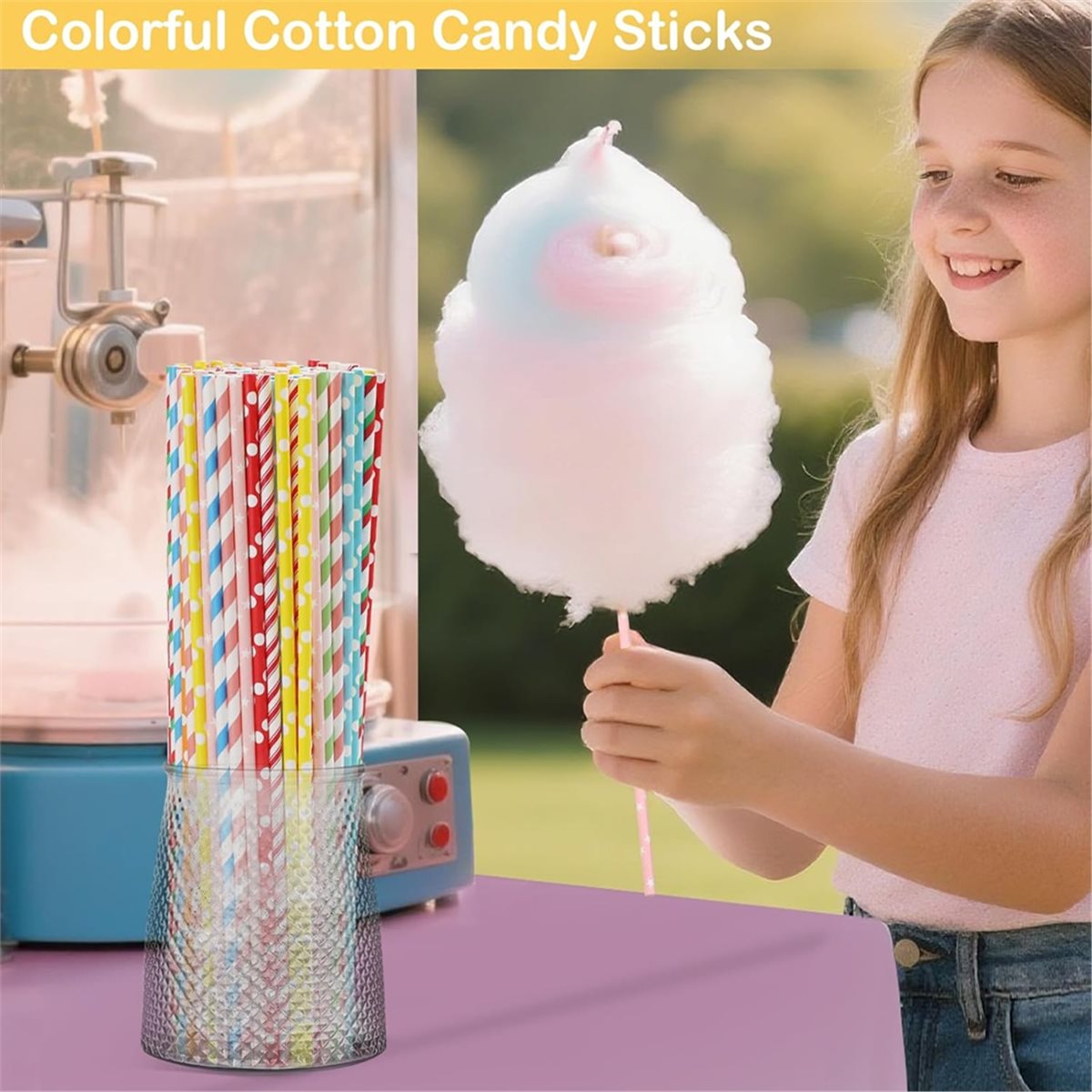 ABZT 200 Pieces Cotton Candy C - Cotton Candy Cone บทวิจารณ์และราคา