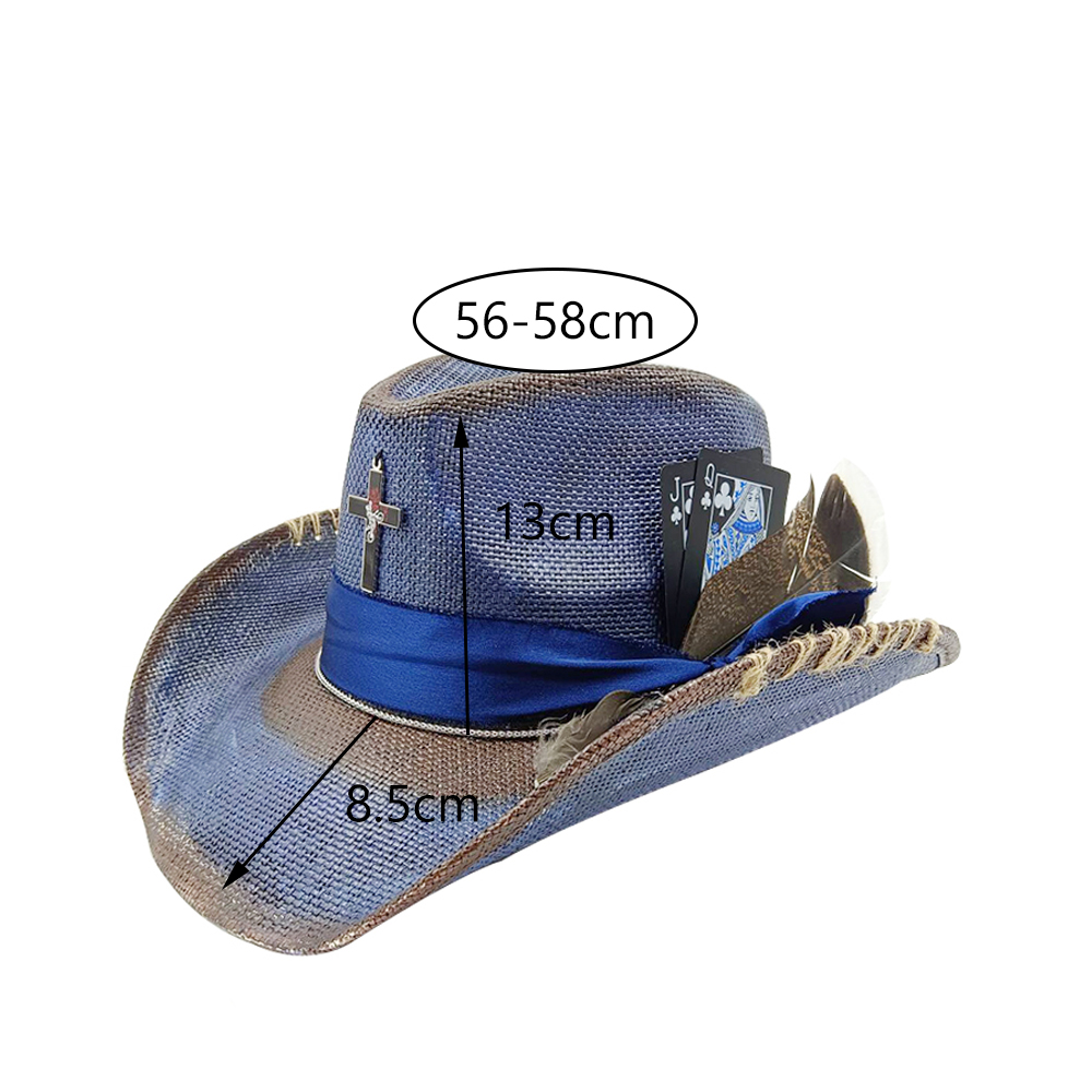 Western summer cowboy hat stra - Paper Straw Color บทวิจารณ์และราคา