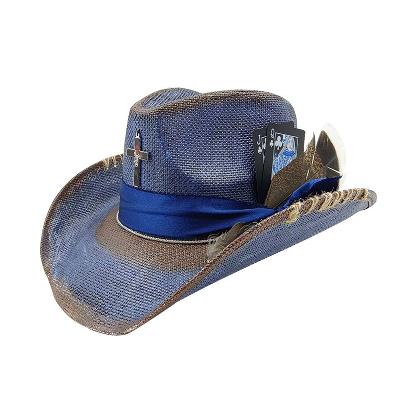 Western summer cowboy hat stra - Paper Straw Color บทวิจารณ์และราคา