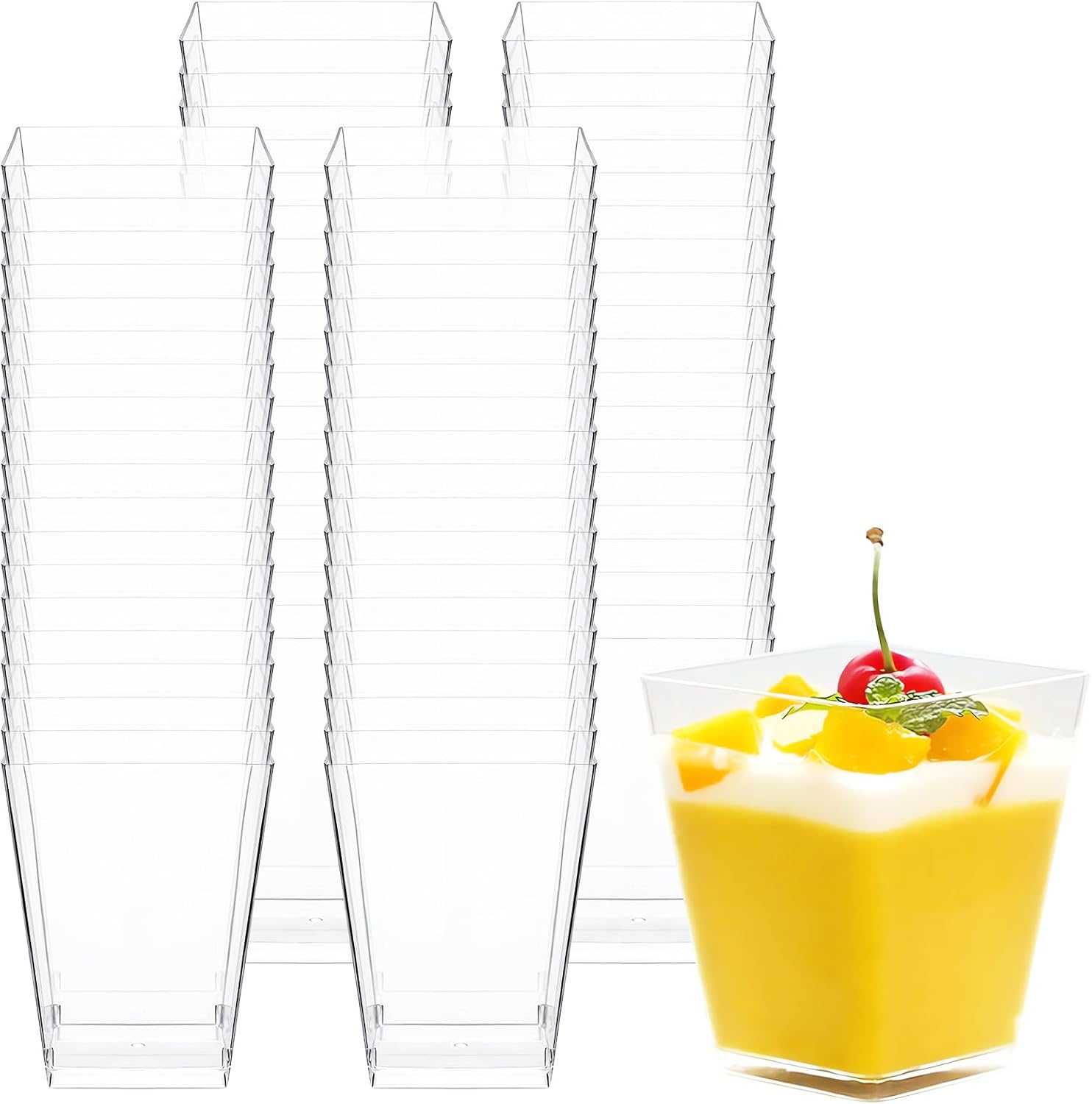 25/50/100 Pack 5oz Mini Desser - Plastic Cup 50Pcs บทวิจารณ์และราคา