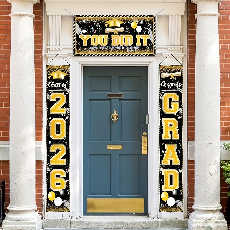2D 3Pcs 2026 Graduation Banner - Party Banner Gold บทวิจารณ์และราคา