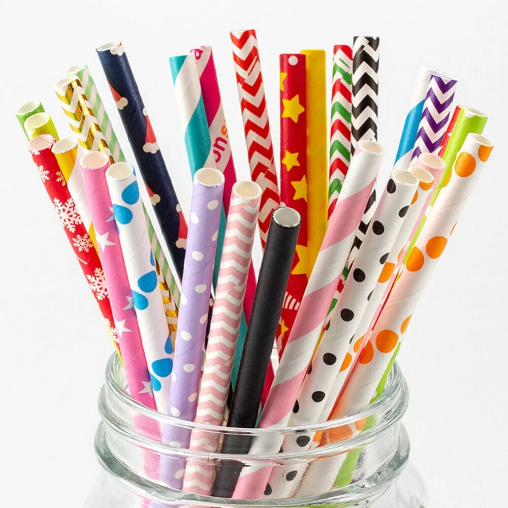 100 Bulk Packed Paper Straws P - Paper Straw Color บทวิจารณ์และราคา