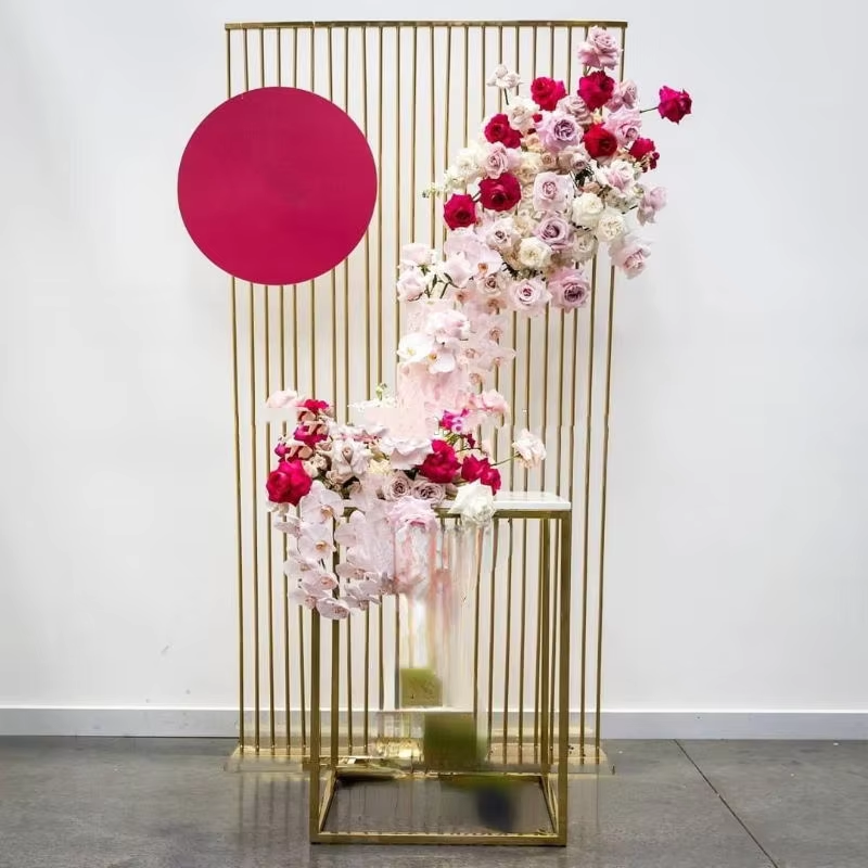 Shiny Gold Metal Frame Flower  - Dessert Table Backdrop บทวิจารณ์และราคา