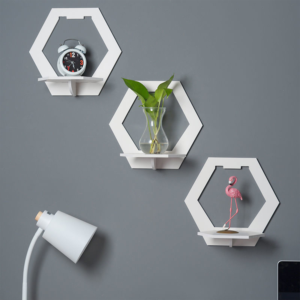 3Pcs Wall Organizer Wall Shelf - Flower Wall Panel บทวิจารณ์และราคา