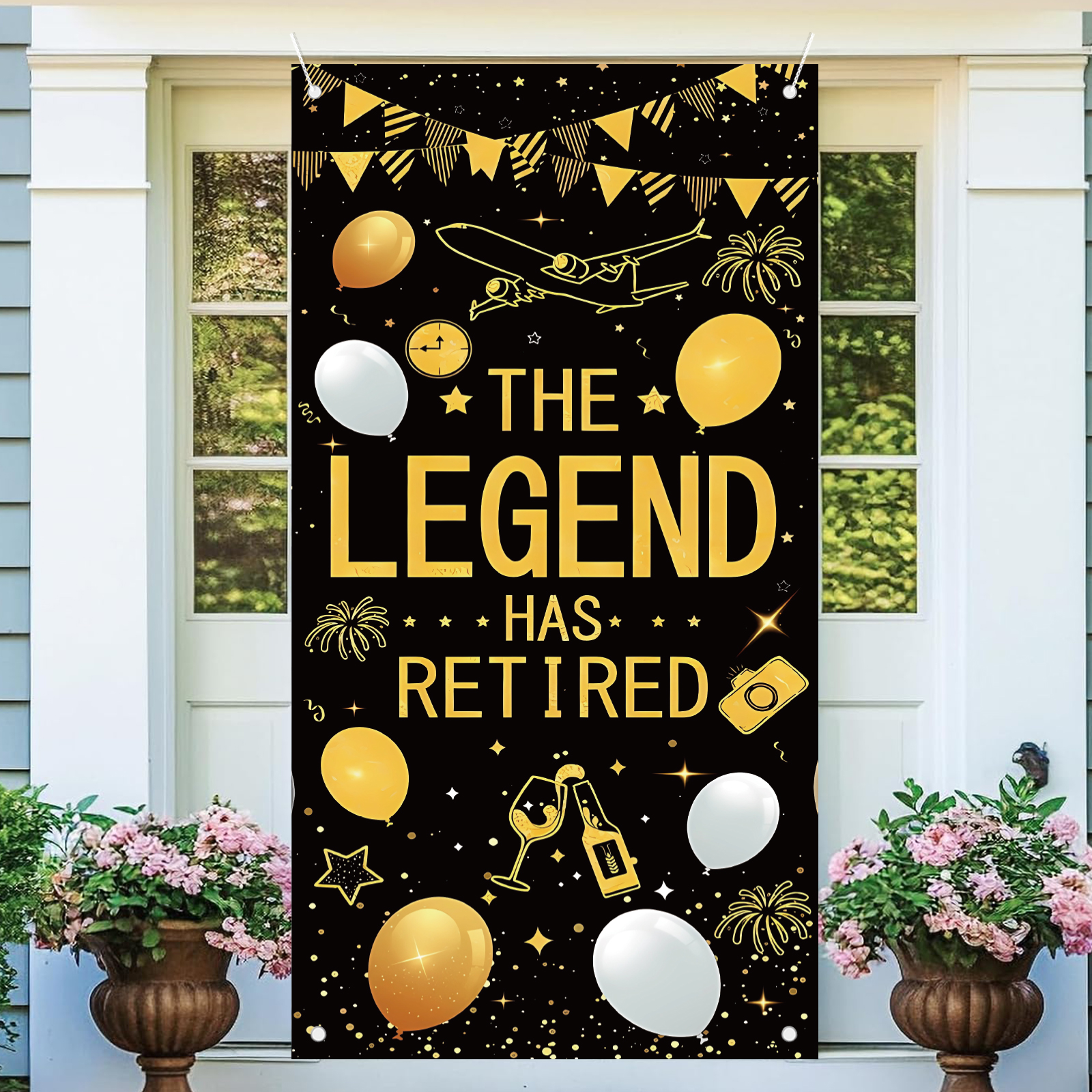 Retirement Party Decorations f - Party Banner Gold บทวิจารณ์และราคา