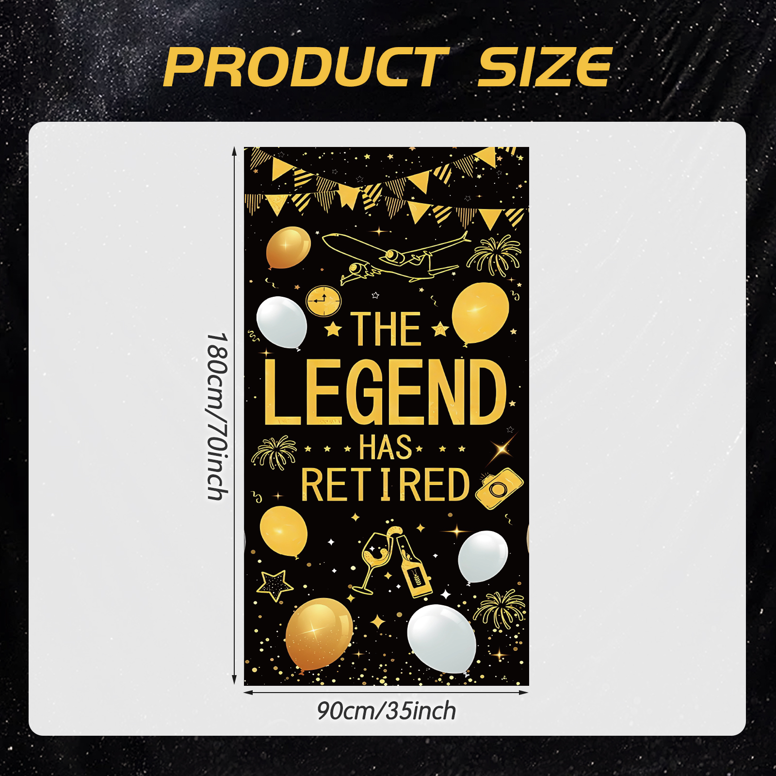 Retirement Party Decorations f - Party Banner Gold บทวิจารณ์และราคา