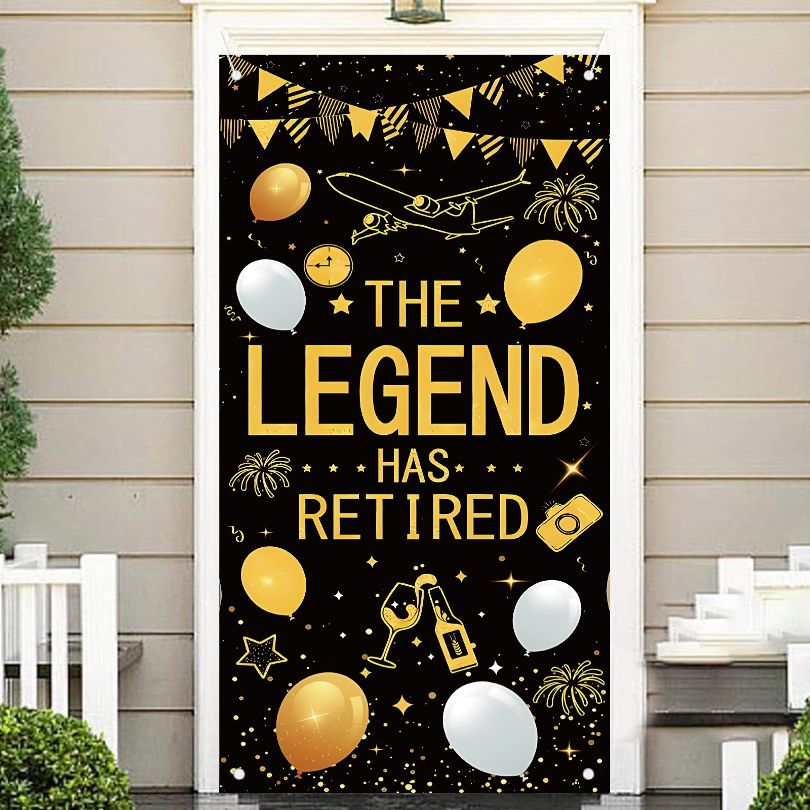 Retirement Party Decorations f - Party Banner Gold บทวิจารณ์และราคา