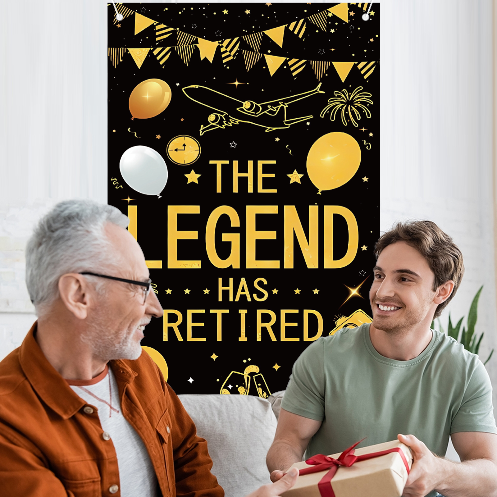 Retirement Party Decorations f - Party Banner Gold บทวิจารณ์และราคา